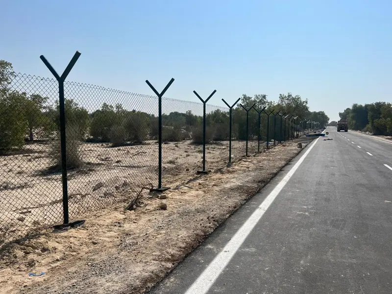 Roadside fencing and perimeter protection installation for infrastructure and boundary security by Osool AlRoyah General Contracting in the UAE