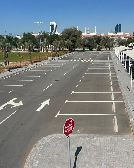 Municipal road infrastructure and parking development project delivered by Osool AlRoyah General Contracting in the UAE