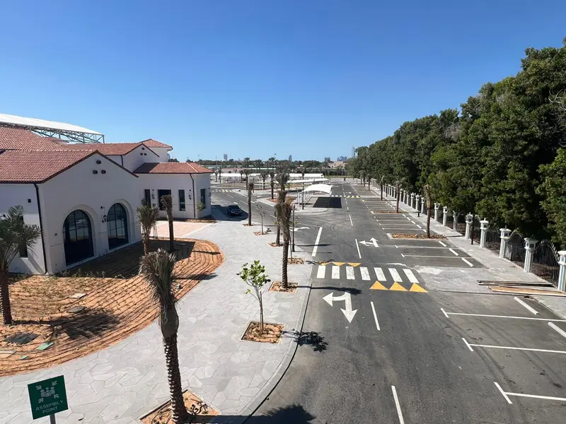 Completed road infrastructure and urban development project delivered by Osool AlRoyah General Contracting in the UAE